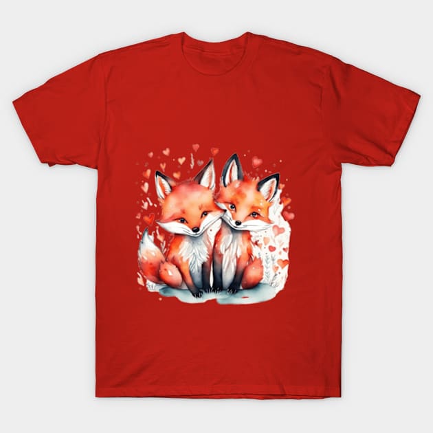 Cute foxes T-Shirt by WeLoveAnimals